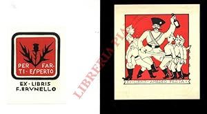 Seller image for Due foglietti xilografici, stampati a colori (in rosso) for sale by Libreria Piani