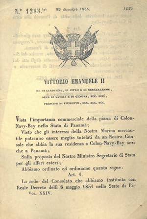 che sposta la sede del consolato dalla città di Panamà alla città di Colon-Navy-Bar.