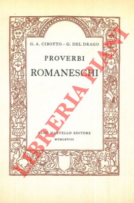 Bild des Verkufers fr Proverbi romaneschi. zum Verkauf von Libreria Piani