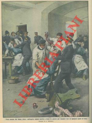 Suffragette inglesi nutrite a forza in carcere per impedire loro di lasciarsi morir di fame.