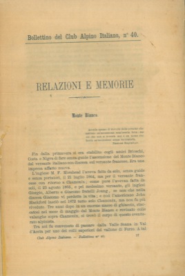 Bollettino del Club Alpino Italiano. Anno 1879. Vol. XIII. n° 40.