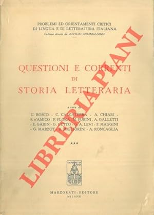 Bild des Verkufers fr Questioni e correnti di storia letteraria. zum Verkauf von Libreria Piani