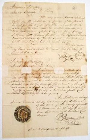 MANUSCRIPT ANSWER OF DANIEL SULLIVAN [JR.] TO A BILL IN CHANCERY AGAINST HIM AND THOMAS BULLITT B...