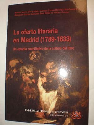 Bild des Verkufers fr La oferta literaria en Madrid (1789-1833) Un estudio cuantitativo de la cultura del libro zum Verkauf von Librera Antonio Azorn