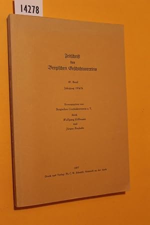 Bild des Verkufers fr Zeitschrift des Bergischen Geschichtsvereins (ZBGV). 87. Band. 1974/76 zum Verkauf von Antiquariat Tintentraum