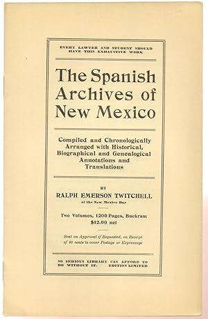 Imagen del vendedor de Spanish Archives of New Mexico Prospectus a la venta por Back of Beyond Books