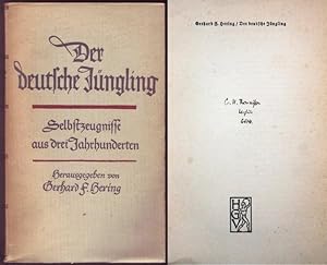 Bild des Verkufers fr Der deutsche Jngling. Selbstzeugnisse aus drei Jahrhunderten. Vom Herausgeber signiert und gewidmet. zum Verkauf von Graphem. Kunst- und Buchantiquariat