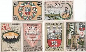 Bild des Verkufers fr 3 farbige Scheine der Stadt ber 25, 50 und 75 Pf. zum Verkauf von Antiquariat Heinz Tessin