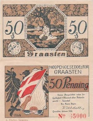 Immagine del venditore per Nodpenninge seddel for Graasten. Gutscheine ber 50 Penning. venduto da Antiquariat Heinz Tessin