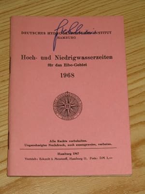 Bild des Verkufers fr Hoch- und Niedrigwasserzeiten fr das Elbe - Gebiet 1968, zum Verkauf von Versandantiquariat Hbald