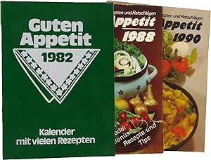 Konvolut 4 x Kalender Guten Appetit (1982, 1988, 1989, 1990),