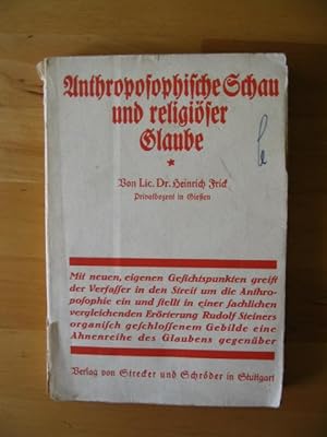 Imagen del vendedor de Anthropologische Schau und religiser Glaube, a la venta por Versandantiquariat Hbald