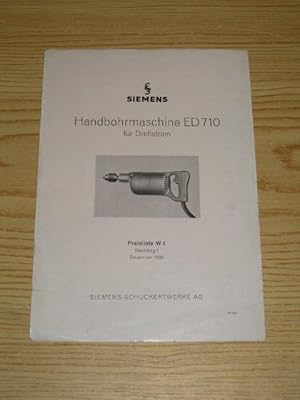 Imagen del vendedor de Siemens Handbohrmaschine ED 710 fr Drehstrom, a la venta por Versandantiquariat Hbald