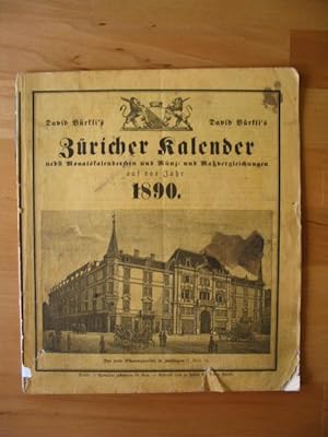 Image du vendeur pour Zricher Kalender nebst Monatskalenderchen und Mnz- und Mavergleichungen auf das Jahr 1890, mis en vente par Versandantiquariat Hbald