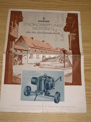 Imagen del vendedor de Siemens Stromdmpfungsmotoren fr die Landwirtschaft, a la venta por Versandantiquariat Hbald