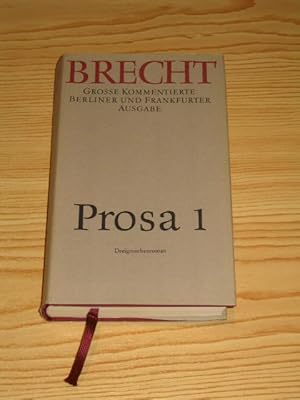 Bild des Verkufers fr Bertolt Brecht - Prosa 1 - Dreigroschenroman, zum Verkauf von Versandantiquariat Hbald