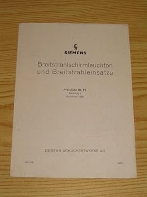 Imagen del vendedor de Siemens Breitstrahlschirmleuchten und Breitstrahleinstze, a la venta por Versandantiquariat Hbald