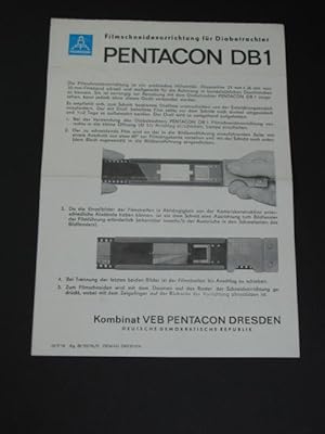 Immagine del venditore per Bedienungsanleitung Filmschneidevorrichtung fr Diabetrachter PENTACON DB 1, venduto da Versandantiquariat Hbald