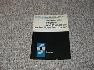 Bild des Verkufers fr Phonetik und Phonologie des heutigen Franzsisch, zum Verkauf von Versandantiquariat Hbald