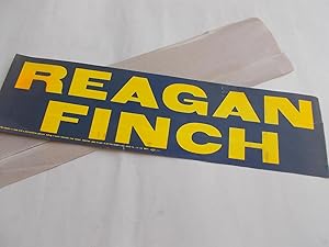 Original Bumpersticker Bumper Sticker "[Ronald] REAGAN [Robert H.] FINCH" (1966 California Gubern...