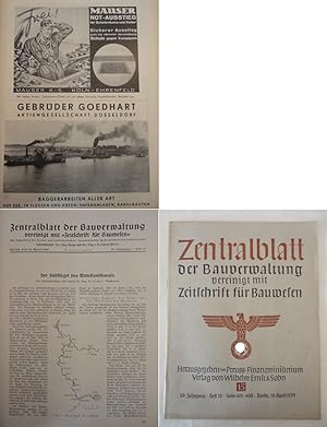 Seller image for Zentralblatt der Bauverwaltung, vereinigt mit Zeitschrift fr Bauwesen: Heft 15 vom 12. April 1939, 59.Jahrgang for sale by Galerie fr gegenstndliche Kunst