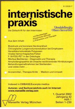 Internistische Praxis. Die Zeitschrift für den Internisten, Jahrgang 42, Heft 1, 1. Quartal 2002