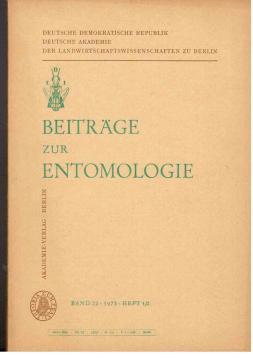 Beiträge zur Entomologie. Band 22, 1972 Heft 1/2