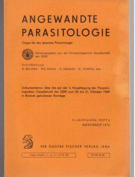 Angewandte Parasitologie : Organ für die gesamte Parasitologie. 11.Jahrgang, Heft 4