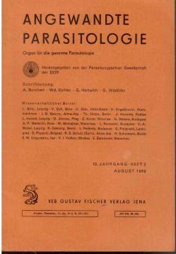 Angewandte Parasitologie : Organ für die gesamte Parasitologie. 10.Jahrgang, Heft 3