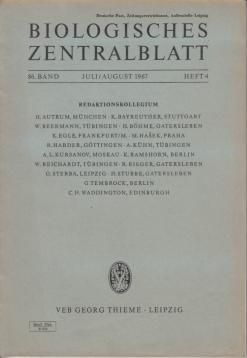 Biologisches Zentralblatt. Band 86, Heft 4 (Juli-August)