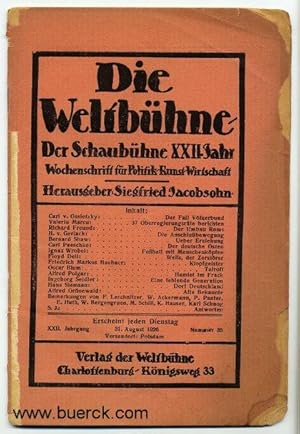 Die Weltbühne. XXII. Jahrgang, Nummer 35, vom 31. August 1926.