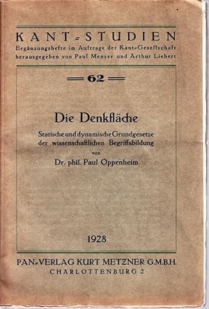 Seller image for Die Denkflche. Statische und dynamische Grundgesetze der wissenschaftlichen Begriffsbildung. for sale by Antiquariat Krikl