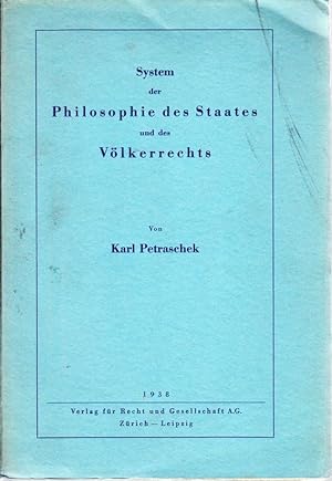 Imagen del vendedor de System der Philosophie des Staates und des Vlkerrechts. a la venta por Antiquariat Krikl