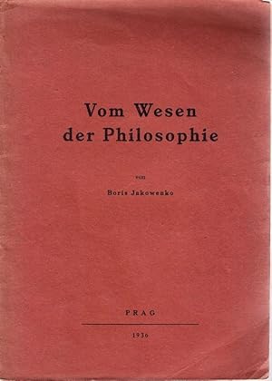 Bild des Verkufers fr Vom Wesen der Philosophie. zum Verkauf von Antiquariat Krikl