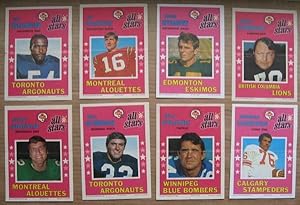 1971 O-PEE-CHEE CFL Poster Inserts (Canadain Football League) -(8 Posters of the 16 Poster set)- ...