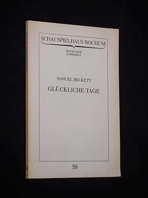 Bild des Verkufers fr Programmbuch 59 Schauspielhaus Bochum 1984/85. GLCKLICHE TAGE von Samuel Beckett. Insz.: Valentin Jeker, Bhnenbild/ Kostme: Thomas Dreiigacker. Mit Anneliese Rmer und Rolf Idler. Stckabdrucke: Glckliche Tage [und] Wie es ist zum Verkauf von Fast alles Theater! Antiquariat fr die darstellenden Knste