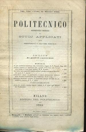 IL POLITECNICO, repertorio mensile di studj applicati alla prosperità e cultura sociale. Seconda ...