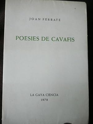 Imagen del vendedor de POESIES DE CAVAFIS a la venta por Reus, Paris, Londres