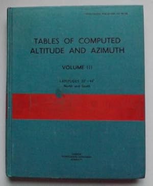 Image du vendeur pour Tables of Computed Altitude and Azimuth - Volume III (Latitudes 30-44 North and South) mis en vente par ACCESSbooks