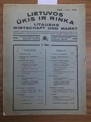 Lietuvos ukis ir rinka. Litauens Wirtschaft und Markt. In litauischer und deutscher Sprache. In l...