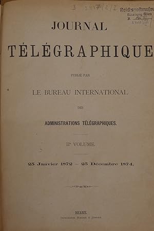 Seller image for Journal Telegraphique. IIe Volume. . for sale by Simon Weber-Unger