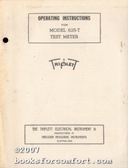 Seller image for Operating Instructions for Model 625-T Test Meter for sale by booksforcomfort