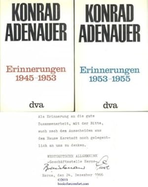 Konrad Adenauer Erinnerungen 1945-1953 and 1953-1955, 2 Books