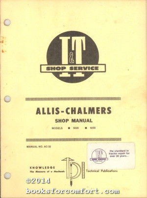 Immagine del venditore per Allis-Chalmers Shop Manual Models 5020 & 5030 Manual No AC-32 venduto da booksforcomfort