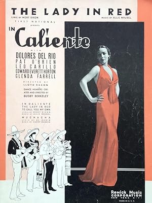 THE LADY IN RED (Sheet Music), from 'In Caliente' with Dolores Del Rio