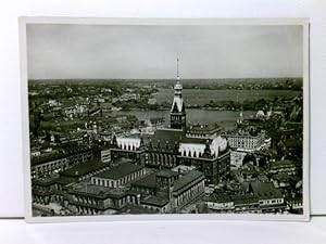 seltene AK Hansestadt Hamburg, Blick auf Börse, Rathaus und Alster; 1939