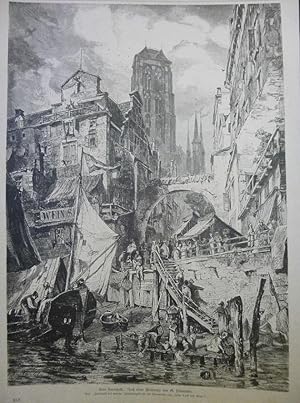 Holzstich Hamburg Eine Hansestadt Nach einer Zeichnung von G. Schönleber