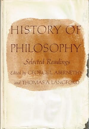 Imagen del vendedor de History of Philosophy: Selected Readings. a la venta por Round Table Books, LLC