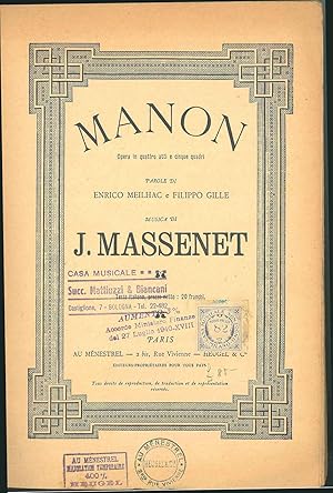 Immagine del venditore per Manon. Opera in quattro atti e cinque quadri venduto da Studio Bibliografico Orfeo (ALAI - ILAB)