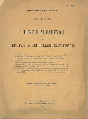 Elenchi alfabetici dei deputati e dei collegi elettorali